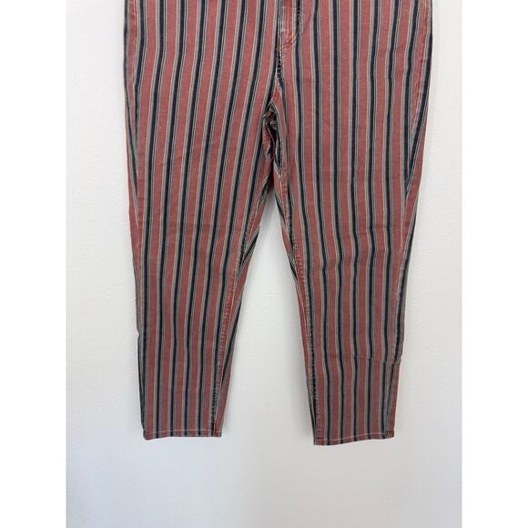 American Eagle Striped Mom Jeans Size 10 Regular High Rise Stretch Denim - Picture 3 of 9